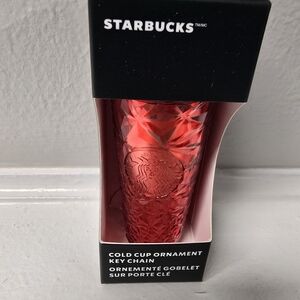 Starbucks Red Cold Cup Keychain Ornament